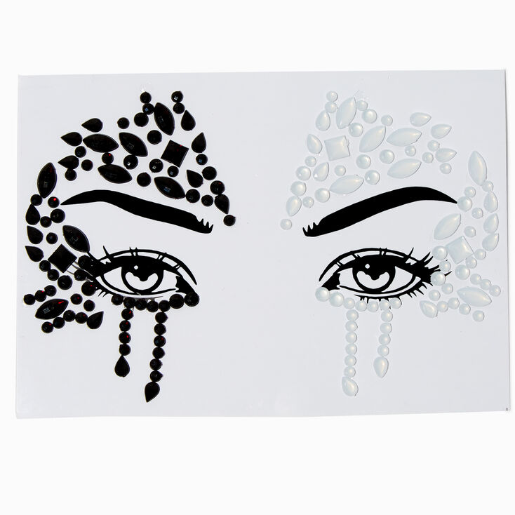 Black &amp; White Forehead Gems,
