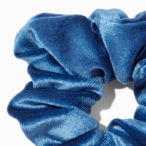 Denim Blue Medium Velvet Hair Scrunchie,