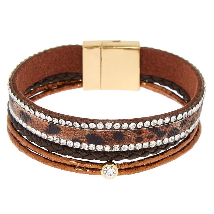 Leopard Wrap Bracelet - Brown,