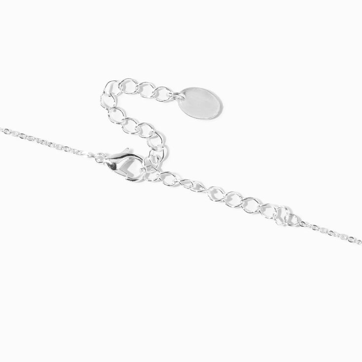Silver Cursive Lowercase Initial Pendant Necklace - A,