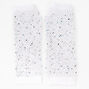 Rhinestone Fishnet Arm Warmers - White,