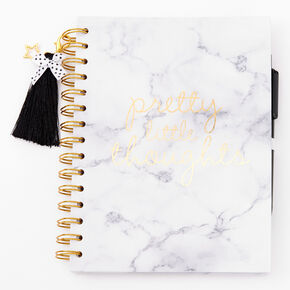 Pretty Little Thoughts Marble Notebook - White,
