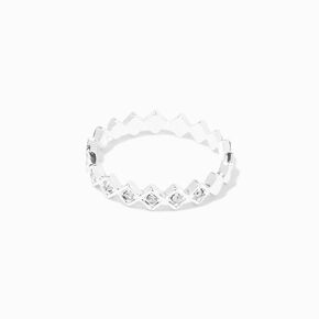 Silver Crystal Diamond Ring,