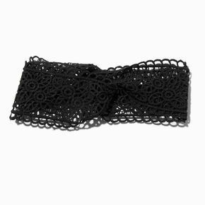 Black Lace Flat Headwrap,