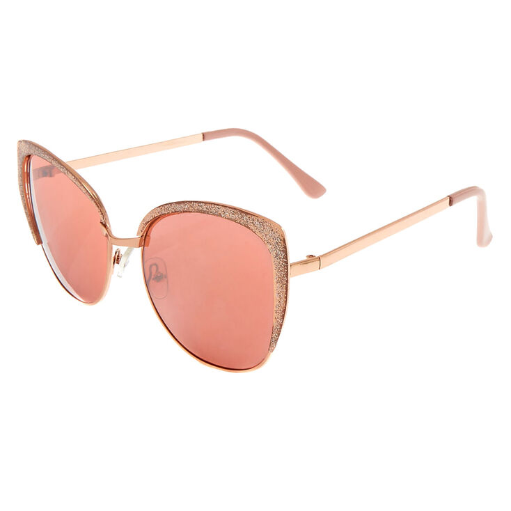 Glitter Cat Eye Sunglasses - Pink,