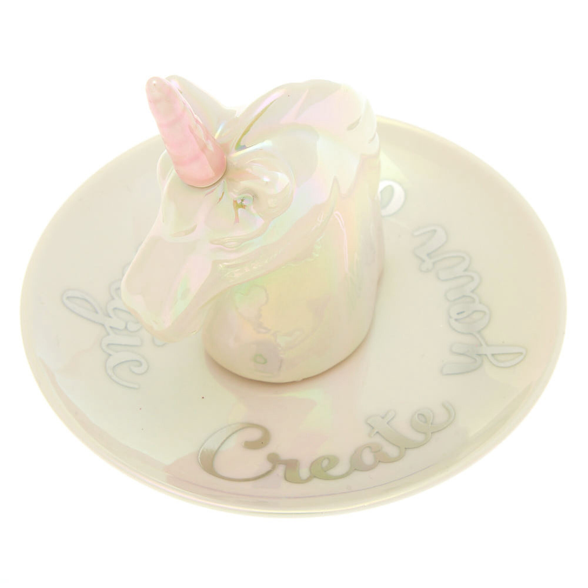 Ceramic Unicorn Jewelry Holder Tray White Icing Us
