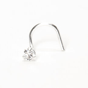 Silver 2MM Cubic Zirconia Stone Nose Stud,