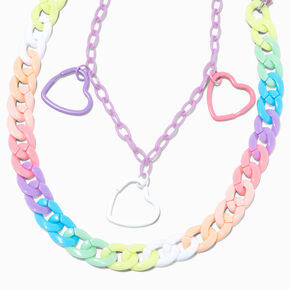 Pastel Heart Chunky Link Jean Chain,