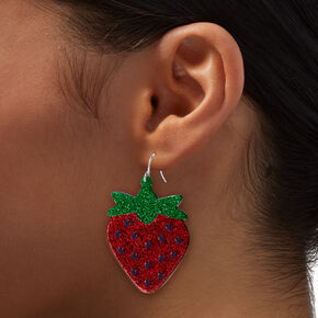 Acrylic Strawberry 2&#39;&#39; Drop Earrings,