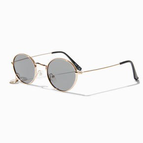 Happy Face Charm Gold Rim Sunglasses,