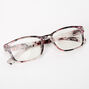 Transparent Ink Blot Rectangle Clear Lens Frames - Purple,