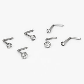 Titanium Graduated Nose Studs - 6 Pack,