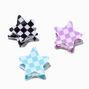 Checkered Star Hair Claws - 3 Pack,