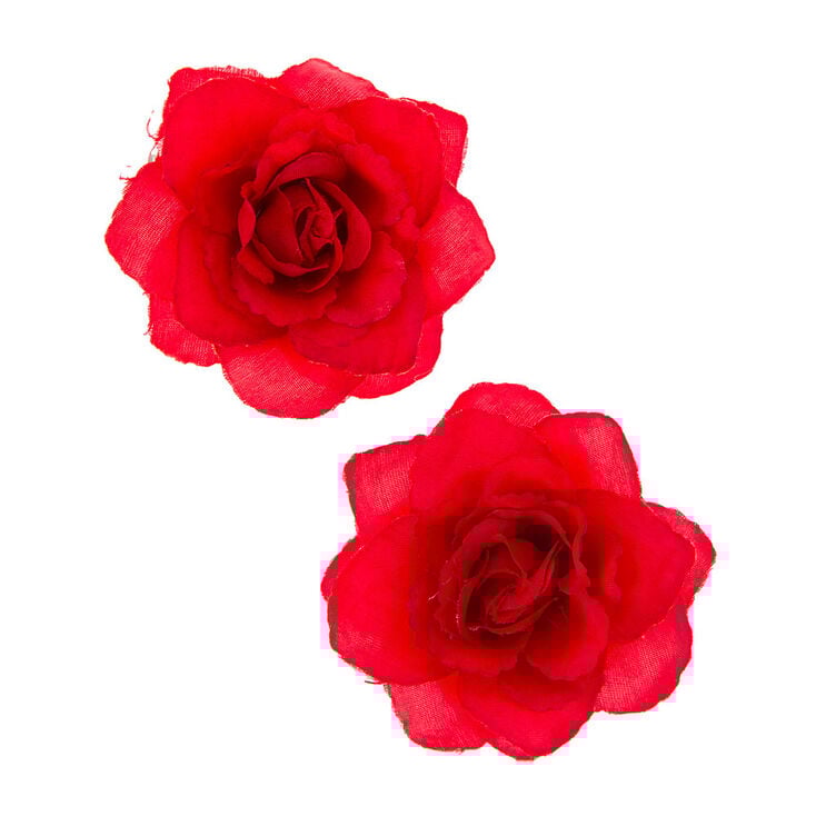 Red Rose Hair Clips,