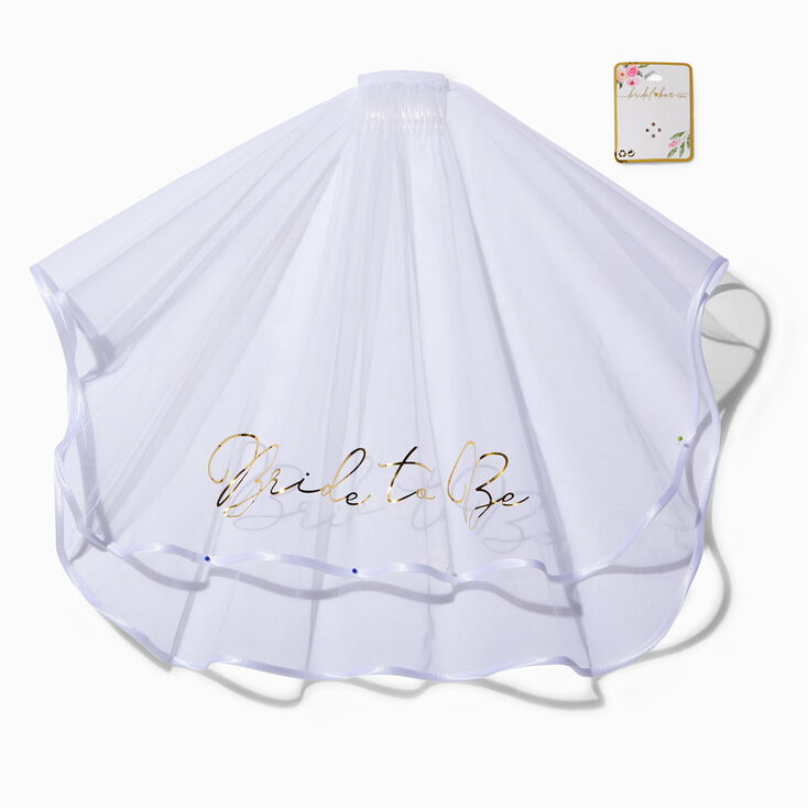 Bride To Be Satin Trim Double Layer Veil,