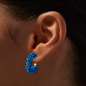 Blue Beaded Hoops Earring Stackables Set - 3 Pack,