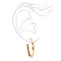 Gold Graduated Tube Hoop Earrings - 3 Pack,