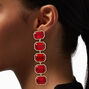 Dark Red Rhinestone 4&quot; Drop Earrings,
