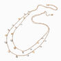 Gold-tone Coin &amp; Crystal Multi-Strand Necklace,