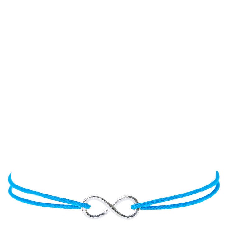 Blue Double Stretch Bracelet with Infinity Charm,