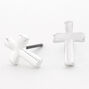 Silver Cross Stud Earrings,