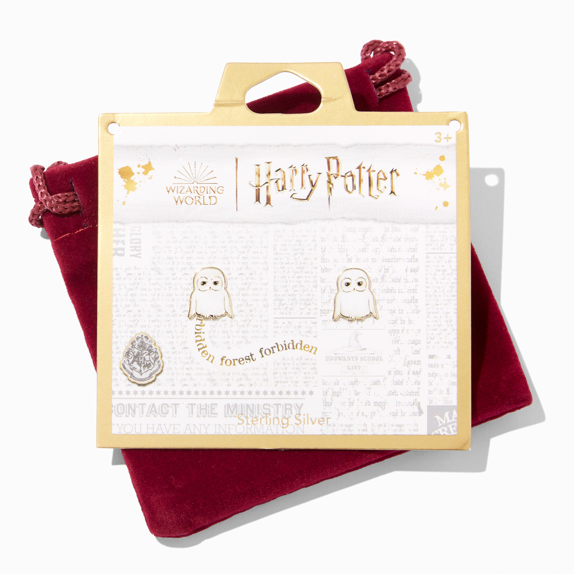 Sterling Silver Harry Potter Hedwig Stud Earrings Icing US
