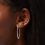 Silver-tone Laser Cut 40MM Hoop Earrings ,