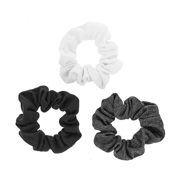 Black, White & Gray Jersey Scrunchies - 3 Pack,