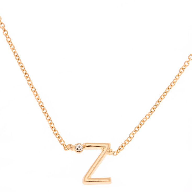 Gold Initial Necklace - Z,