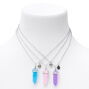 Silver Best Friends Mystical Gem Pendant Necklaces - 3 Pack,