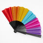 Rainbow Glitter Striped Folding Fan,