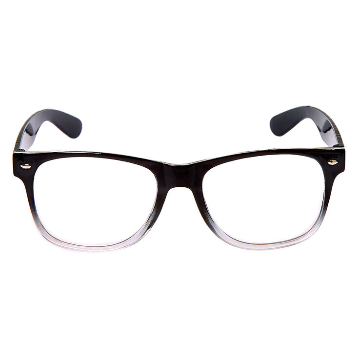 Ombre Retro Clear Lens Frames - Black,