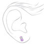 Sterling Silver Purple Glitter Sloth Stud Earrings,