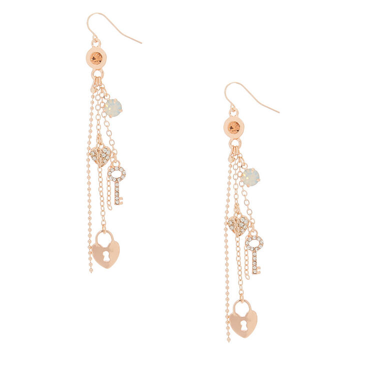 Rose Gold 3.5" Chain Drop Earrings,