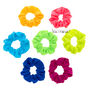 Small Neon Rainbow Hair Scrunchies - 7 Pack,