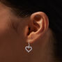 Pink Cubic Zirconia Heart 0.5&quot; Drop Earrings,