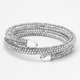Silver Paved Crystal Coil Wrap Bracelet,