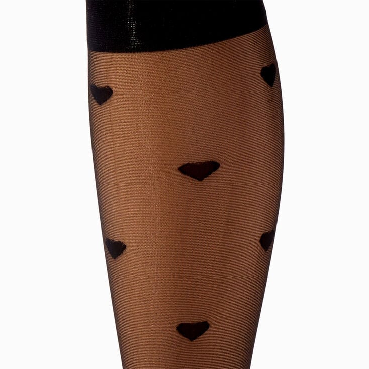 Black Hearts Sheer Knee High Socks,