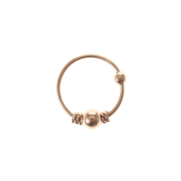 Rose Gold Beaded Cartilage Hoop Earring,