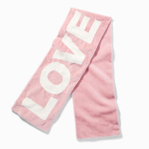 &quot;LOVE&quot; Pink Plush Scarf,