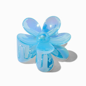 Iridescent Blue Flower Medium Hair Claw,