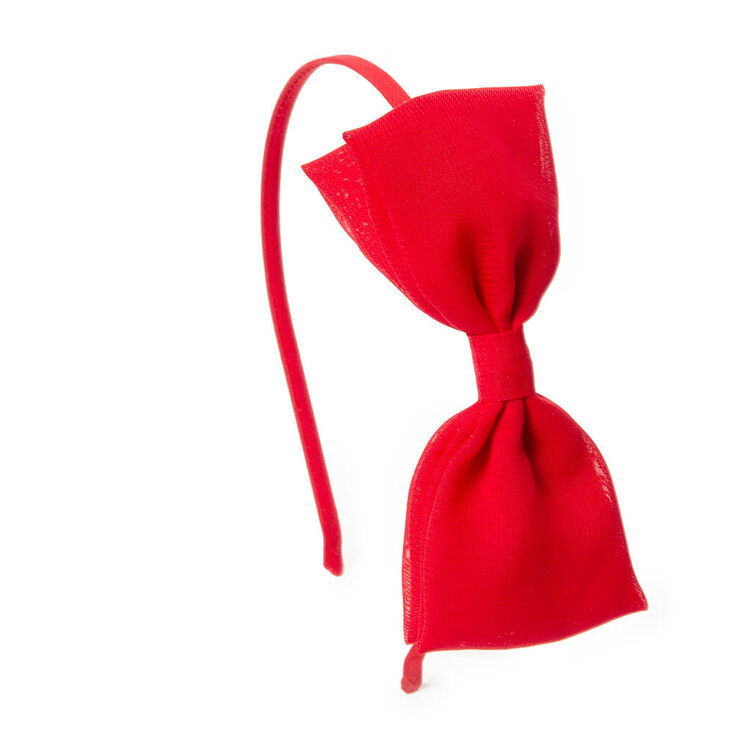 Red Chiffon Double Bow Headband,