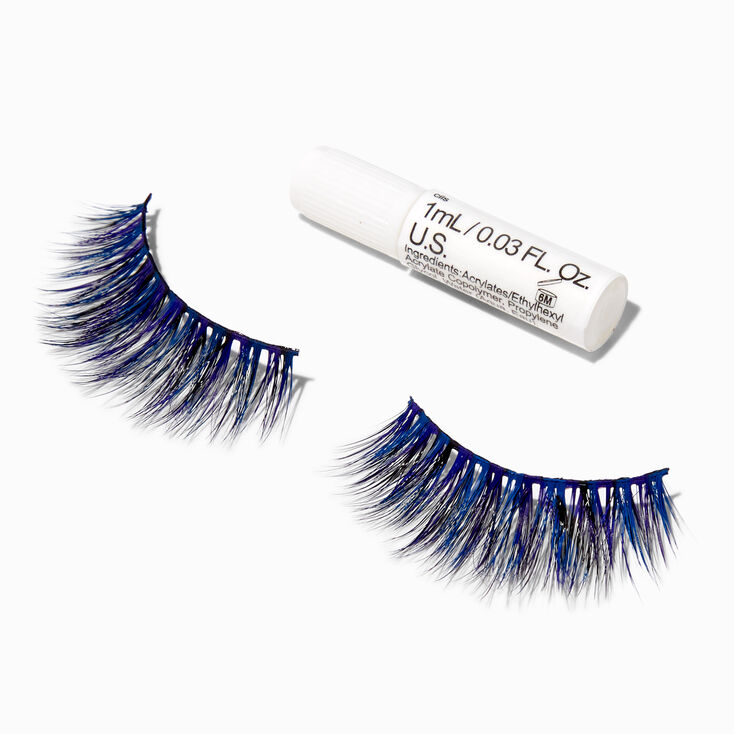 Blue &amp; Purple Multicolored Vegan False Eyelashes,