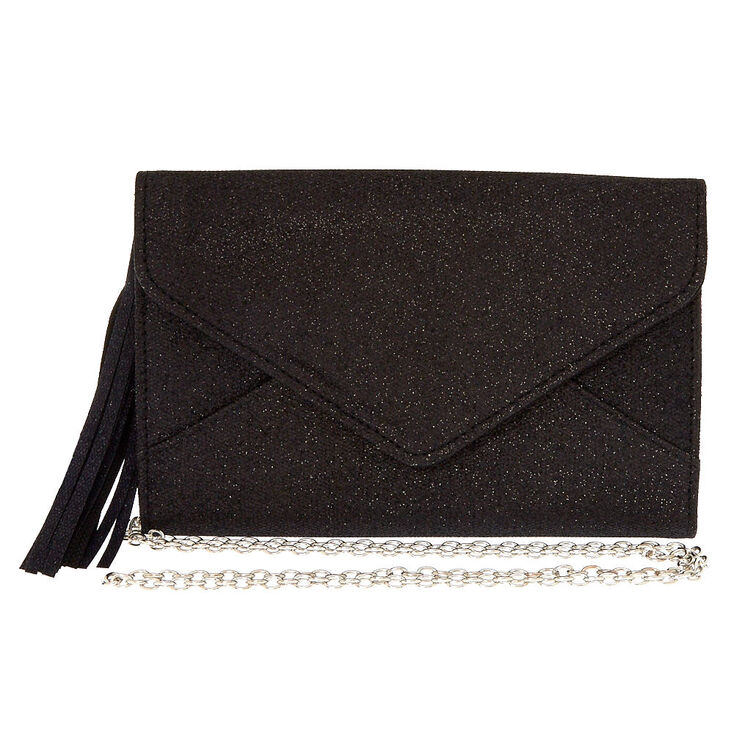 Black Glitter Clutch Purse,