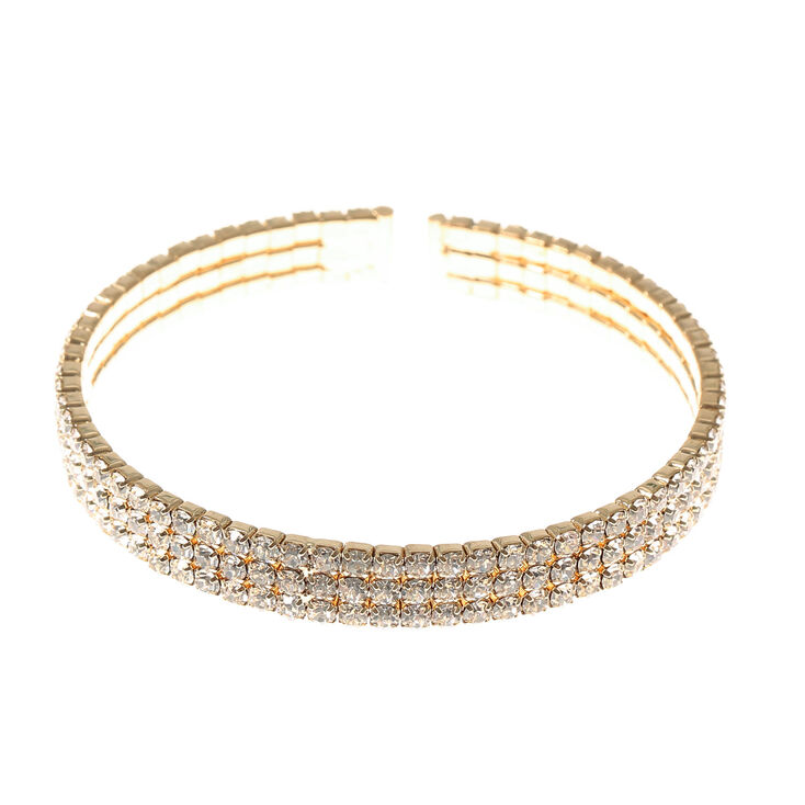 Gold Crystal Cuff Bracelet,