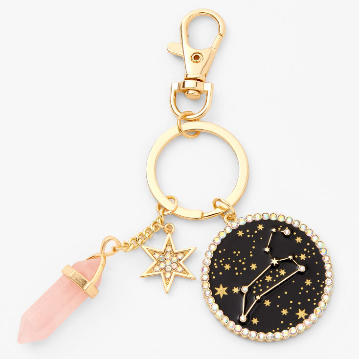 Gold Mystical Gem Zodiac Keychain - Leo