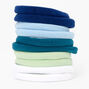 Blue, Green, &amp; White Ocean Rolled Hair Ties - 10 Pack,