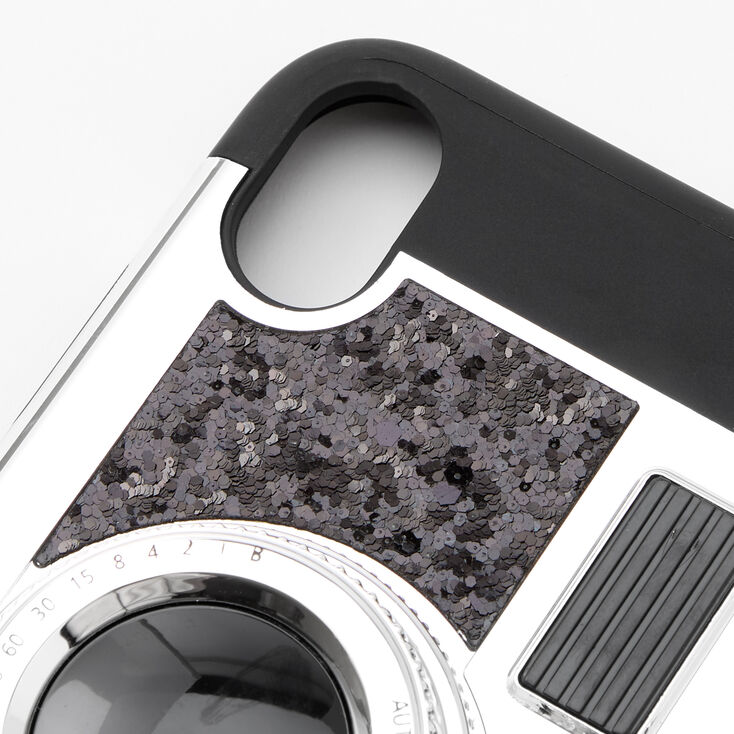 Black Glitter Camera Phone Case - Fits iPhone&reg; XR,