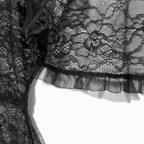 Black Lace Goth Long Sleeve Capelette,