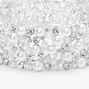 Silver Rhinestone Pearl Confetti Stretch Bracelet,
